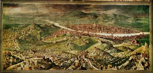 Udsigt over Firenze. Fresko ... (fresko) af Giorgio Vasari