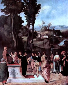 Engelsk: Moses gennemgår ildprøve af Giorgione
