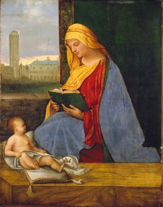 Jomfruen og barnet med udsigt over Venedig Tallard Madonna, begyndelsen af det 16. århundrede af Giorgione