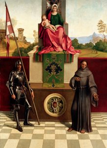 Madonna og barn mellem de hellige Francis og Nicasius Castelfranco Madonna, ca 1503-1504. af Giorgione da Castelfranco