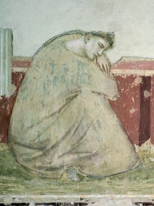 Skt. Frans til Skt. Antonius, af Giotto (1267-1337), fresco, detalje, basilikaen Santa Croce, Bardi Chapel, Firenze, 1325-1330 af Giotto (c.1266 1337)
