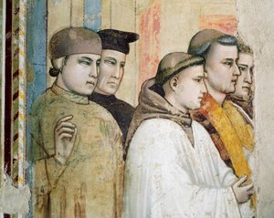 Italien, Firenze, Basilica of Holy Cross, Bardi Chapel, St Francis Død af Giotto (c.1266 1337)