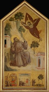 Sankt Frans af Assisi modtager stigmata. i€ la predelle: Le songe d