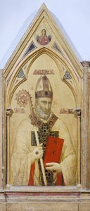 St Nicholas of Bari, detalje fra Badia Polyptykon, ca. 1300, af Giotto (1267-1337), tempera på panel, 91x334 cm af Giotto (c.1266 1337)