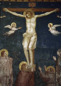 Kristus korsfæster, detalje af korsfæstelsen med fem franciskanere - Fresco af Giotto (c.1266 1337)
