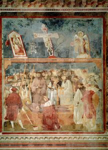 Sankt Frans af Assisis liv: Verifikationen af stigmaer (Sankt Hieronymus undersøger stigmas - Fresco af Giotto (c.1266 1337)