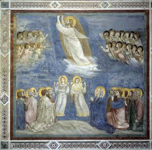 Kristi himmelfart. Fresko af Giotto di Bondone (1267-1337)