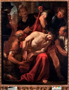 Therision of Christ (Jesus hånet af soldaterne) Maleri af Gioacchino Assereto (1600-1649) 1600-tallets gener, Musei di Strada Nuova