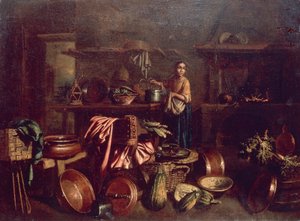 Indvendigt køkken af Gian Domenico Valentino (1630-1708) af Giovan Domenico Valentino
