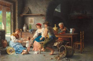 Første trin (olie på lærred)