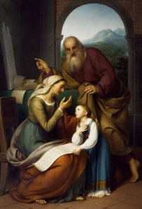Jomfruens uddannelse, Giovanni Carnovali (1804-1873), olie på lærred, 205x140 cm. St Bartholomew Parish Church, Almenno. Italien
