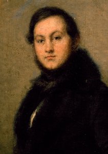 Portræt af Ignazio Marini (1811-1873), operasanger, af Giovanni Carnovali kendt som Piccio (1808-1873). Italien