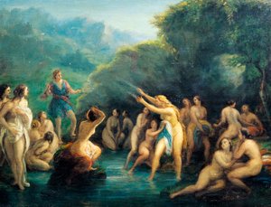 Diana og Actaeon, af Giovanni Carnovali kendt som Piccio (1804-1873)