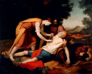 Erminia hoitaa Tancredia, kirjoittanut Gerolamo Costa (1777 -?) af Giovanni (1826 1903) Costa