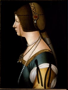Portræt af imponen Bianca Maria Sforza af Giovanni Ambrogio de (circle of) Predis