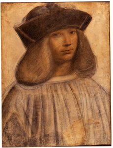 Portræt af Francesco Melzi (v. 1491-1570) italiensk maler, elev og ledsager (elsker) af Leonard de Vinci (tegning)