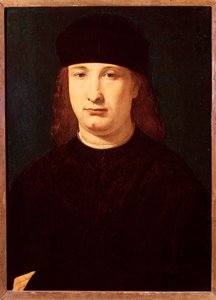 Portræt af den italienske digter Girolamo Casio (olie på træ, ca. 1500-1520) af Giovanni Antonio Boltraffio