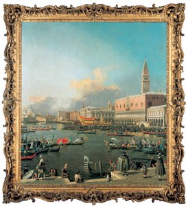 Bucintoro på Molo, Venedig, Kristi Himmelfartsdag af Giovanni Antonio Canal