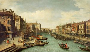 Canal Grande nær Rialtobroen, Venedig, ca. 1730 af Giovanni Antonio Canal