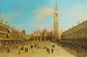 Piazza San Marco, Venedig, kigger mod øst, af Giovanni Antonio Canal