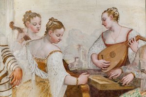 Hofdamer, detalje af The Concert, Main Hall, ca. 1570 (fresco)