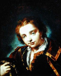Portræt af en ung mand (olie på lærred) af Giovanni Antonio Guardi