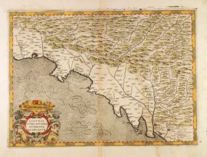 Regionen Østligurien, fra Italiens Atlas af Giovanni Antonio Magini, Kobberstik af Giovanni Antonio Magini