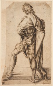 En mand stående, set bagfra af Giovanni Antonio Pordenone
