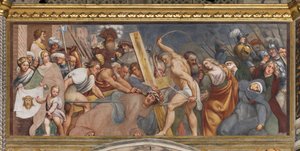 Central Aave, Anden Sydspan, Jesus falder under korset, Il Pordenone af Giovanni Antonio Pordenone