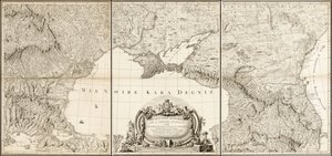 1774-kort over Sortehavet med tilstødende dele af de tyrkiske og russiske imperier af Giovanni Antonio Rizzi-Zannoni