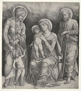 Hellig familie med St. Elizabeth og spædbarnet St. Johannes Døberen, ca. 1500.