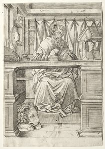 St. Hieronymus i hans studie af Giovanni Antonio da Brescia