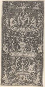 Ornamental panel påskrevet "Victoria Augusta" af Giovanni Antonio da Brescia after Nicoletto