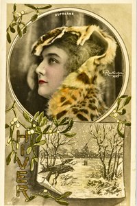 Postkort: Portræt af Mademoiselle Dufresne, Music Hall Artist af Phillipe de Marlier
