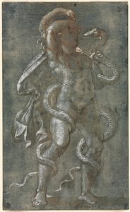 Mand sammenflettet af to slanger, ca. 1527. af Giovanni Antonio da Pordenone