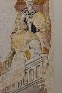 Arkitektur med figurer (fresco) af Giovanni Badile