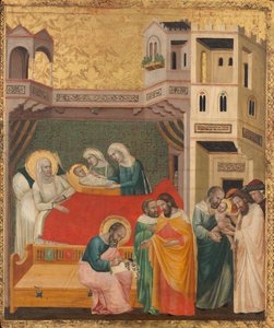 Johannes Døberens fødsel, navngivning og omskæring, ca. 1335.