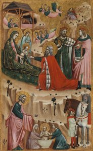 Nativity and the Adoration of the Magi, 1325-50 af Giovanni Baronzio da Rimini