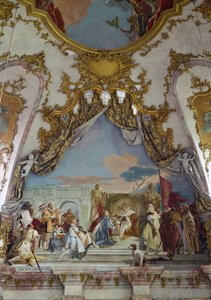 Detalje fra loftsfresken, kejsersalen Kaisersaal, Wuerzburg Residence ... (freske)