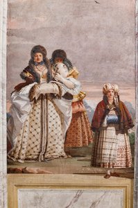 Gæstelogi, Værelse med de falske gotiske arkitekturer: "A Winter Walk" af Giovanni Battista Tiepolo
