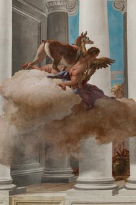 Palazzina (lille bygning), indgangshallen: "The Sacrifice of Iphigenia", detalje af dåen sendt af Artemis for at erstatte Iphigenia af Giovanni Battista Tiepolo