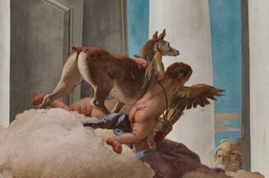 Palazzina (lille bygning), indgangshallen: "The Sacrifice of Iphigenia", detalje af dåen sendt af Artemis for at erstatte Iphigenia af Giovanni Battista Tiepolo