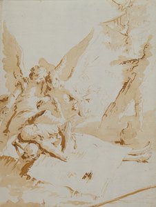 The Death of Saint Onophrius (kridt, pen, blæk og vask)