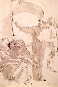 The Miracle of St. Anthony of Padua, c. 1760 (pen og blæk, vask over sort kridt) af Giovanni Battista Tiepolo