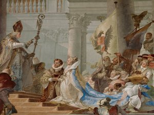 Bryllup mellem kejser Friedrich Barbarossa og Beatrix af Burgund i 1156 ... (fresko)