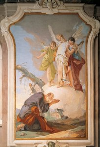 Abraham og engle, af Giovanni Battista Tiepolo (1696-1770), freskomaleri, Patriarkalske Palads, Guest Hall, Udine af Giovanni Battista Tiepolo