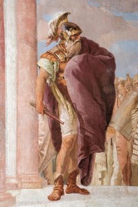 Detalje af Agamemnon, fra Minerva, der forhindrer Achilles i at dræbe Agamemnon, fra Iliadens værelse i Palazzina