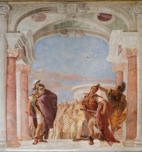 Minerva forhindrer Achilles i at dræbe Agamemnon, fra Iliadens værelse i Palazzina