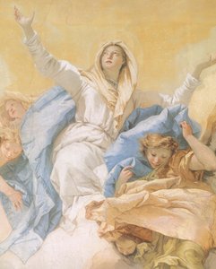 The Assumption of Mary, af Giambattista Tiepolo (1696-1770), fresco, detalje, Oratory of Purity, Udine, Italien af Giovanni Battista Tiepolo