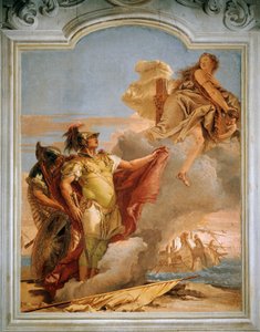 Venus siger farvel til Aeneas, af Giambattista Tiepolo (1696-1770), fresco, Æneidens rum, Villa Valmarana 